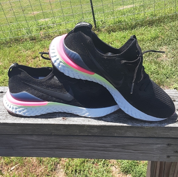 Men's Nike Epic React Size 11.5 Black-sapphire-lime Blast - Picture 2 of 7